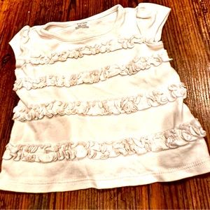 White ruffle 6-12 month baby girl textured shirt